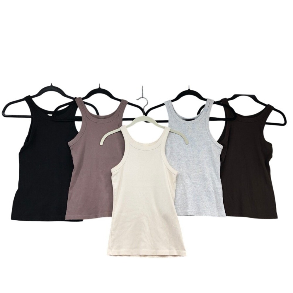 H&M Tank Tops Womens Small Multi-Color Ribbed Basics Lot of 5
